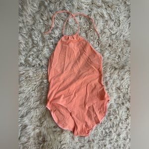 American Apparel peach halter bodysuit